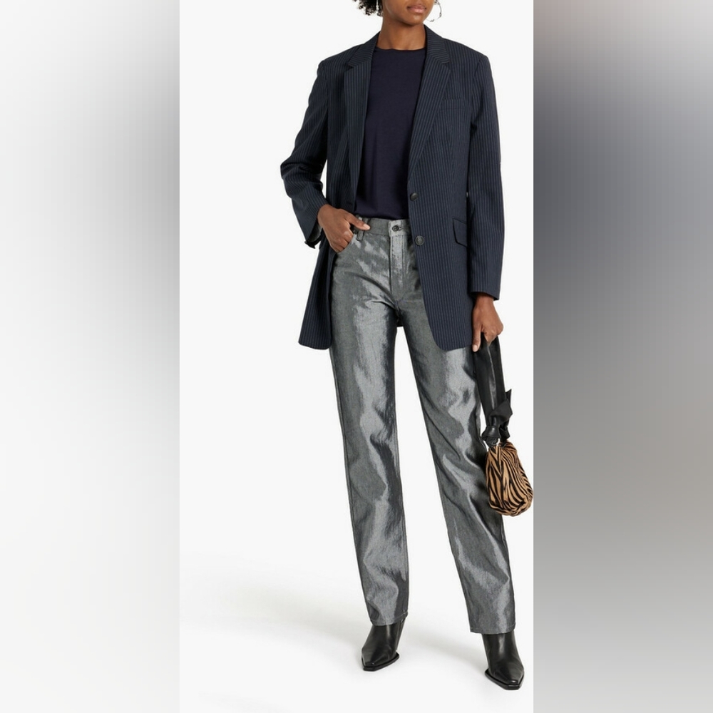 Rag & Bone Piper metallic low-rise straight-leg jeans